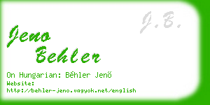 jeno behler business card